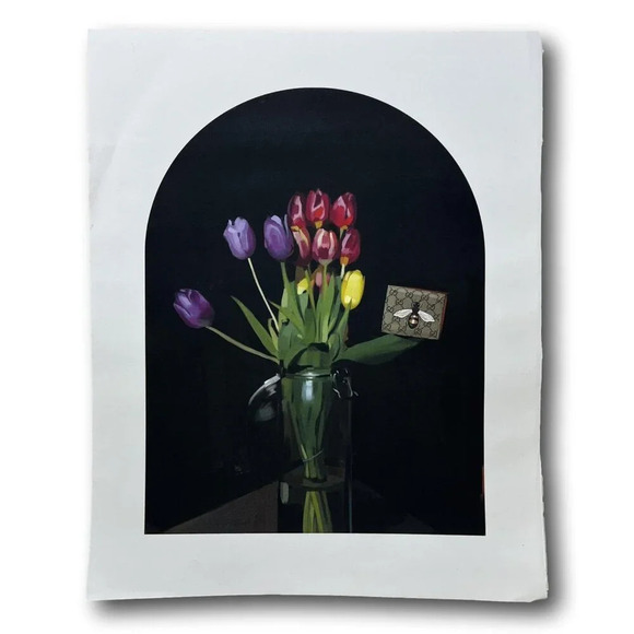 Gucci Other - Authentic Lithograph Gallery Wall Art Gucci Bee Logo Still Life Tulip Flowers